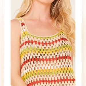Sadie And Sage Multicolor Crochet Tank Top